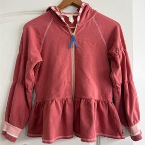 Matilda Jane Blair Zip Front Ruffle Hem Hoodie